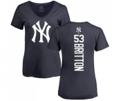 Baseball Women's New York Yankees #53 Zach Britton Navy Blue Backer T-Shirt