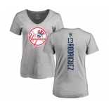 MLB Women's Nike New York Yankees #13 Alex Rodriguez Ash Backer T-Shirt