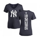 MLB Women's Nike New York Yankees #18 Didi Gregorius Navy Blue Backer T-Shirt