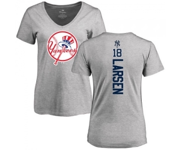 MLB Women's Nike New York Yankees #18 Don Larsen Ash Backer T-Shirt