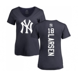 MLB Women's Nike New York Yankees #18 Don Larsen Navy Blue Backer T-Shirt