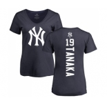 MLB Women's Nike New York Yankees #19 Masahiro Tanaka Navy Blue Backer T-Shirt