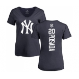 MLB Women's Nike New York Yankees #20 Jorge Posada Navy Blue Backer T-Shirt