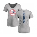 MLB Women's Nike New York Yankees #24 Gary Sanchez Ash Backer T-Shirt