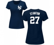 MLB Women's Nike New York Yankees #27 Giancarlo Stanton Navy Blue Name & Number T-Shirt