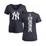 MLB Women's Nike New York Yankees #28 Austin Romine Navy Blue Backer T-Shirt