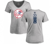 MLB Women's Nike New York Yankees #33 Greg Bird Ash Backer T-Shirt