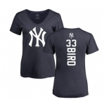 MLB Women's Nike New York Yankees #33 Greg Bird Navy Blue Backer T-Shirt