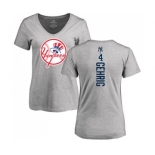 MLB Women's Nike New York Yankees #4 Lou Gehrig Ash Backer T-Shirt