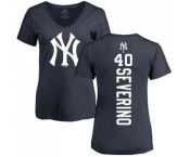 MLB Women's Nike New York Yankees #40 Luis Severino Navy Blue Backer T-Shirt