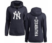 MLB Women's Nike New York Yankees #52 C.C. Sabathia Navy Blue Backer Pullover Hoodie