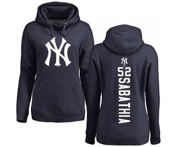 MLB Women's Nike New York Yankees #52 C.C. Sabathia Navy Blue Backer Pullover Hoodie