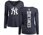 MLB Women's Nike New York Yankees #68 Dellin Betances Navy Blue Backer Long Sleeve T-Shirt