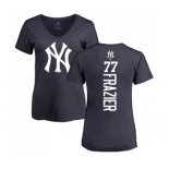 MLB Women's Nike New York Yankees #77 Clint Frazier Navy Blue Backer T-Shirt