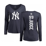 MLB Women's Nike New York Yankees #99 Aaron Judge Navy Blue Backer Long Sleeve T-Shirt