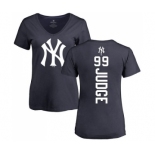 MLB Women's Nike New York Yankees #99 Aaron Judge Navy Blue Backer T-Shirt