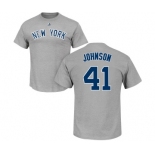 Women's New York Yankees #41 Randy Johnson Replica White Home Baseball Jersey