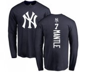 Women's New York Yankees #7 Mickey Mantle Replica Navy Blue Alternate Baseball Jersey