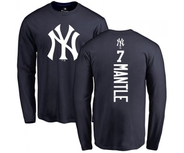 Women's New York Yankees #7 Mickey Mantle Replica Navy Blue Alternate Baseball Jersey