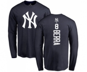 Women's New York Yankees #8 Yogi Berra Replica Navy Blue Alternate Baseball Jersey