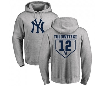 Baseball New York Yankees #12 Troy Tulowitzki Gray RBI Pullover Hoodie