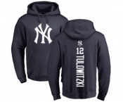 Baseball New York Yankees #12 Troy Tulowitzki Navy Blue Backer Pullover Hoodie