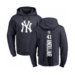 Baseball New York Yankees #41 Miguel Andujar Navy Blue Backer Pullover Hoodie