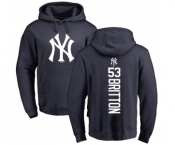 Baseball New York Yankees #53 Zach Britton Navy Blue Backer Pullover Hoodie