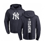 MLB Nike New York Yankees #18 Johnny Damon Navy Blue Backer Pullover Hoodie