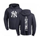 MLB Nike New York Yankees #23 Don Mattingly Navy Blue Backer Pullover Hoodie