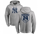 MLB Nike New York Yankees #24 Gary Sanchez Gray RBI Pullover Hoodie