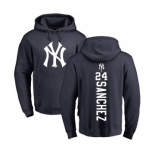 MLB Nike New York Yankees #24 Gary Sanchez Navy Blue Backer Pullover Hoodie