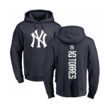 MLB Nike New York Yankees #25 Gleyber Torres Navy Blue Backer Pullover Hoodie