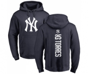 MLB Nike New York Yankees #25 Gleyber Torres Navy Blue Backer Pullover Hoodie