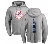 MLB Nike New York Yankees #27 Giancarlo Stanton Ash Backer Pullover Hoodie