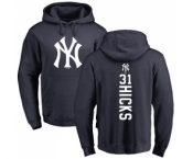 MLB Nike New York Yankees #31 Aaron Hicks Navy Blue Backer Pullover Hoodie