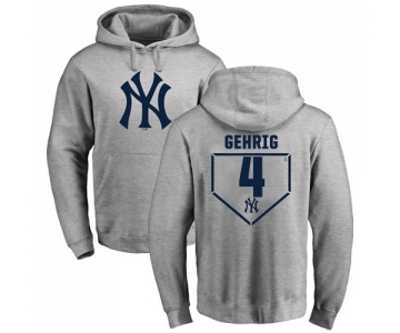 MLB Nike New York Yankees #4 Lou Gehrig Gray RBI Pullover Hoodie