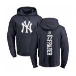 MLB Nike New York Yankees #77 Clint Frazier Navy Blue Backer Pullover Hoodie