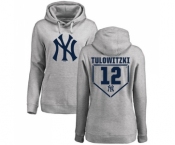 Baseball Women's New York Yankees #12 Troy Tulowitzki Gray RBI Pullover Hoodie