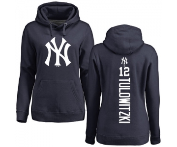 Baseball Women's New York Yankees #12 Troy Tulowitzki Navy Blue Backer Pullover Hoodie