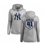 Baseball Women's New York Yankees #41 Miguel Andujar Gray RBI Pullover Hoodie