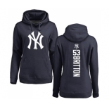 Baseball Women's New York Yankees #53 Zach Britton Navy Blue Backer Pullover Hoodie