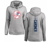 MLB Women's Nike New York Yankees #11 Brett Gardner Ash Backer Pullover Hoodie