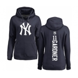 MLB Women's Nike New York Yankees #11 Brett Gardner Navy Blue Backer Pullover Hoodie