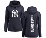 MLB Women's Nike New York Yankees #11 Brett Gardner Navy Blue Backer Pullover Hoodie