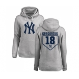 MLB Women's Nike New York Yankees #18 Didi Gregorius Gray RBI Pullover Hoodie