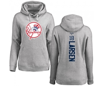 MLB Women's Nike New York Yankees #18 Don Larsen Ash Backer Pullover Hoodie