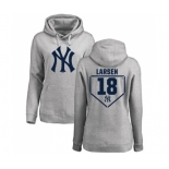 MLB Women's Nike New York Yankees #18 Don Larsen Gray RBI Pullover Hoodie