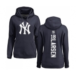 MLB Women's Nike New York Yankees #18 Don Larsen Navy Blue Backer Pullover Hoodie