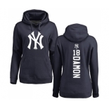 MLB Women's Nike New York Yankees #18 Johnny Damon Navy Blue Backer Pullover Hoodie